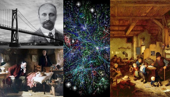 Image collage of Engineer, Doctor, Teacher, Internet